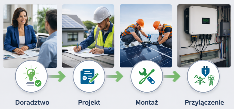 Proces instalacji paneli słonecznych